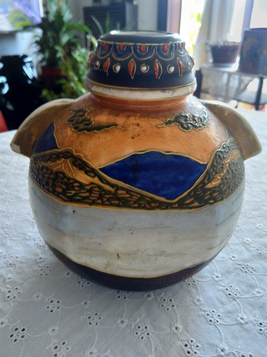 Florero-potiche, Estilo Satzuma, Japonés, Antiguo 1