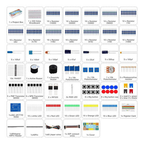 Potenciômetro Capacitor Eletrônico 400 Breadboard Resistor 1