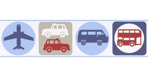 Guarda Decorativa Infantil Autos Azul Sophie Empapelados 1