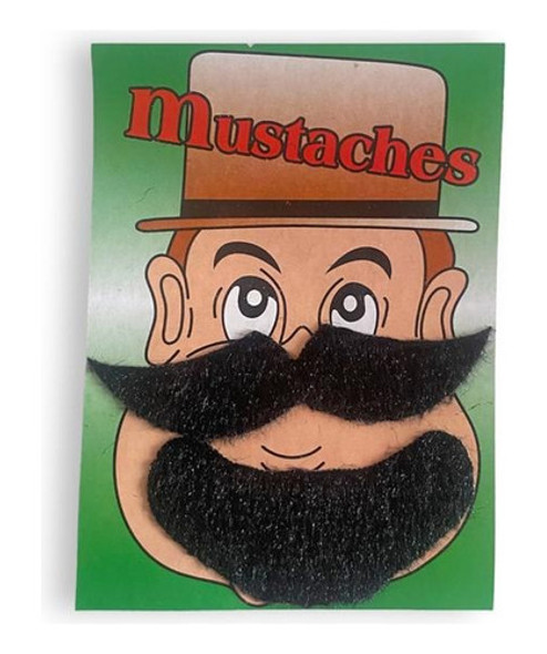 Bigote Autoadhesivo Con Barbilla Falso Cotillon Carnaval X2 0