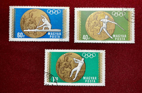 Set X3 Estampillas Hungria Olimpiadas Mexico 1968 Magyar 0
