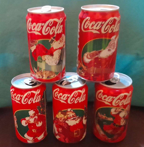 Lote 5 Latas De Coca Cola  * Navidad *   Año 1996-97-98 1