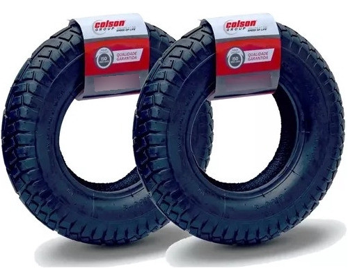 Kit 2 Pneu Carrinho De Mão Carriola 2 Lonas 325x8 Colson 0