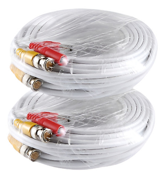 Sannce 2pcs 25 Pies 8m Blanco Bnc Cable Video Y Extensión De 0