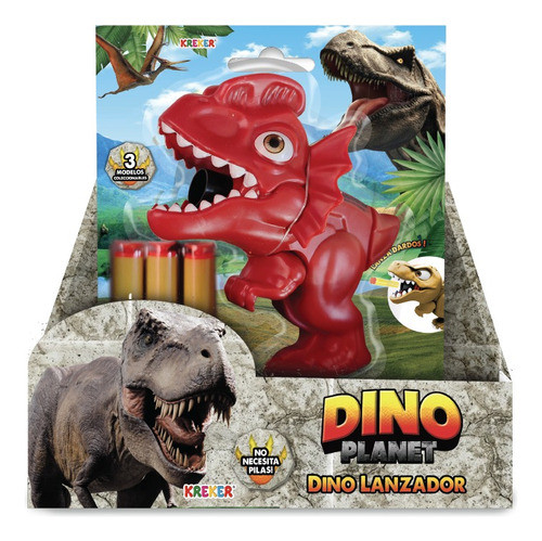Dinosaurio Lanza Dardos Rojo Coleccionable Kreker 0