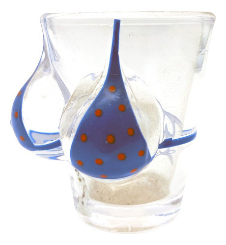 Adorno Vaso Shot Con Corpiño Azul 0