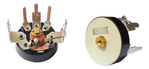 Kit Com 5 Potenciômetro Spika B50k 15mm 5 Pinos Com Chave 0