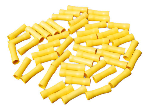 50 Alambre Tope Crimp Conector Vinilo Amarillo 12-10 Awg Cal 0