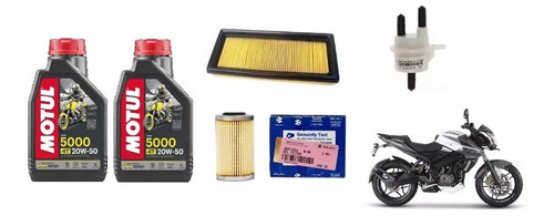 Kit Service Motul 5000 + Filtros Bajaj Rouser Ns 200 - Gb 0