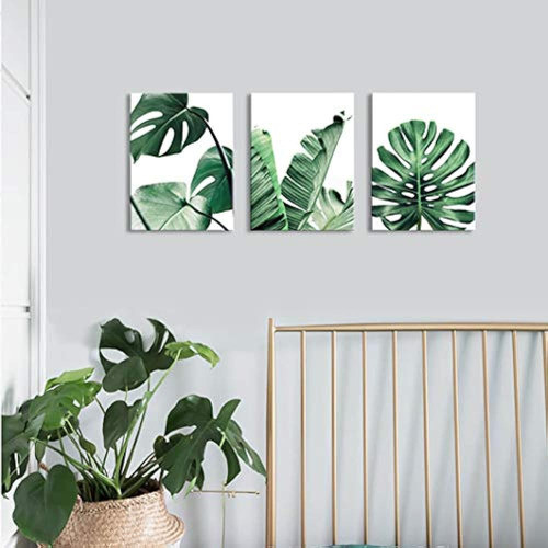 Lienzo Arte De Pared Hoja Verde Vida Simple Pintura Dathroom 1