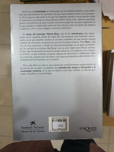 Libro:antes Del Principio-el Cosmos Y Otros Universos-m.rees 1
