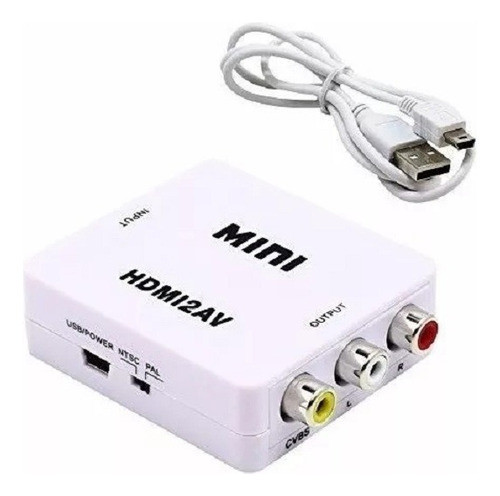 Conversor Hdmi A Rca Adaptador De Video Hdmi A Rca 720 1080p 0