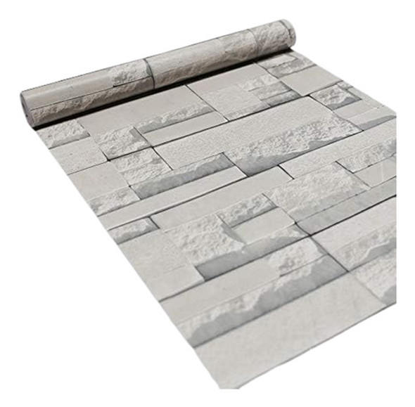 Papel Empapelar Lavable Pvc 1 Mt X 45 Cm Piedra Gris  100618 0