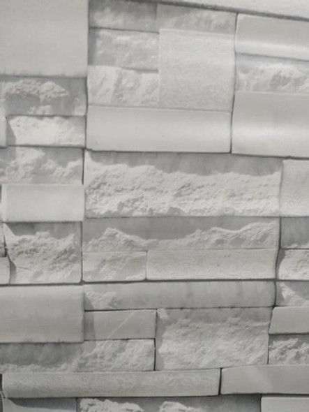 Papel Empapelar Lavable Pvc 1 Mt X 45 Cm Piedra Gris  100618 0