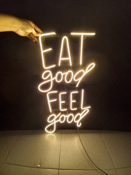 Cartel Eat Good Feel Good Neón Led / Frases / Personalizado 1
