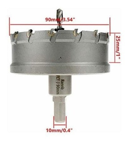 Mecha Copa De Carburo De Tungsteno P/ Acero Inoxidable 90mm 1