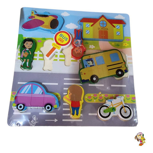 Juego Encastre Madera Con Relieve Rompecabezas 3d Didáctico 1