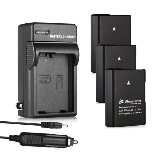 3pcs El14a En Batería + Cargador De Pared Para Nikon D5500 D 0
