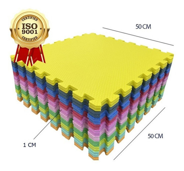 Kit 52 Tapete  De Eva Emborrachado 50x50 Cm 10mm 1