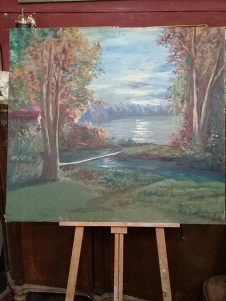 Gran Óleo Sobre Tela De Paisaje. No Envio 1