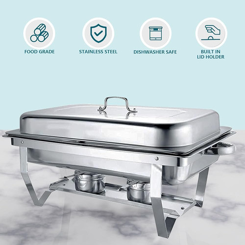 Juego De Buffet De Platos De Fricción 8 Qt 4 Pack De Acero I 1