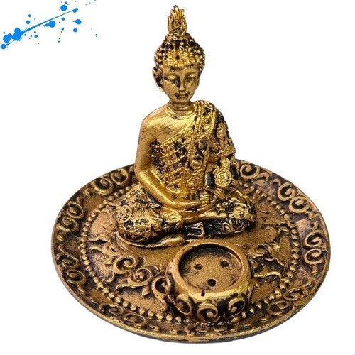 Porta Incensario Vareta Buda Hindu Resina 6 Cm 0