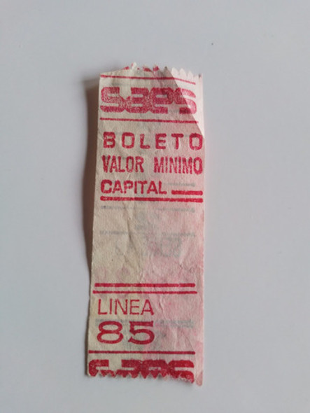 Boleto Colectivo Capicua 83838 Serie 49 Linea 85 1