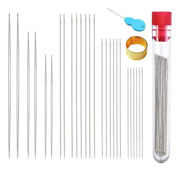 Open Big Eye Beading Needles Em Aço Inoxidável. 0 Open Big Eye Beading Needles Em Aço Inoxidável. 0