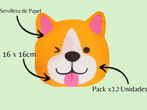Servilletas Perritos Puppys X 12 Un. Cotillon Cumple 1