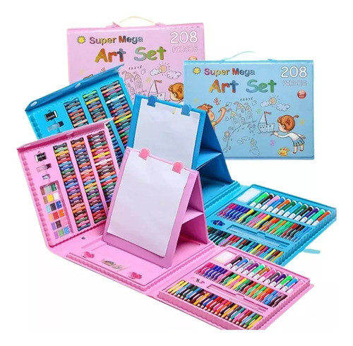 Valija Maletin De Arte Escolar Didáctico 208 Piezas - Power 0