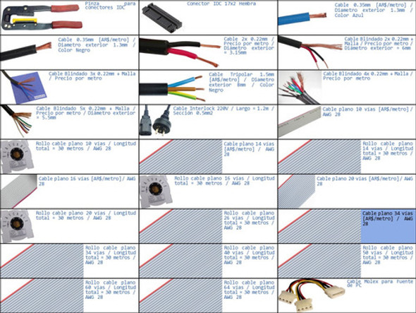 Cable Plano 34 Vias Por Metro Flat Hilos Pines Conductores-p 1