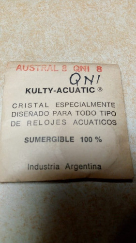 Vidrio Acrílico Para Reloj De Pulsera. Austral. 1