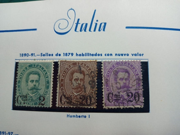 Serie De 3 Estampillas Reino De Italia Yt. 52-53-54 0
