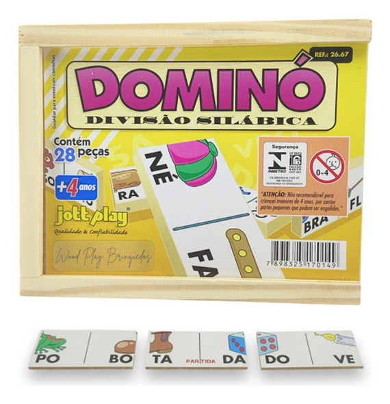 Dominó Divisão Silábica Jott Play - Brinquedo Pedagogico 0