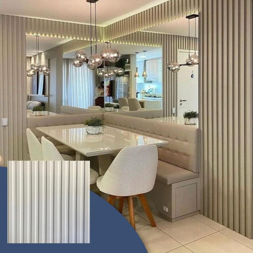 16 Placas 3d Pvc Painel Ripado Parede Revestimento 50 X 50cm 0