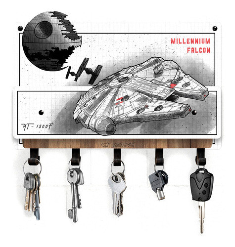 Portallaves Y Repisa Star Wars Halcon Milenario Death Star 0