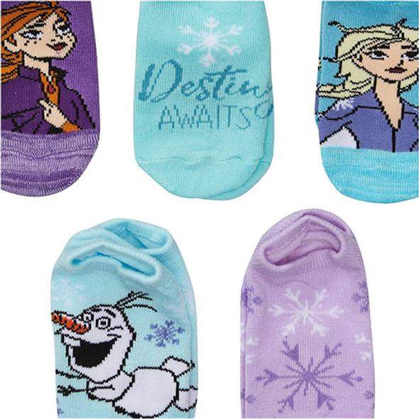 Disney Frozen Girls 5 Pack No Show Calcetines, Surtido Paste 1 Disney Frozen Girls 5 Pack No Show Calcetines, Surtido Paste 1
