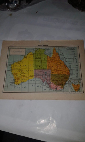 Mapa Plano Australia Tasmania Indico Pacifico 0