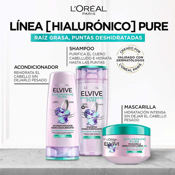 Kit Elvive Pure Shampoo + Acondicionador + Oleo + Mascarilla 1