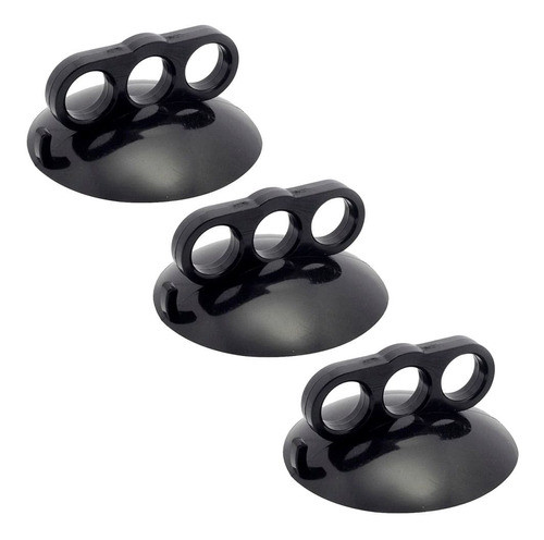 3 Ventosas Garra 3 Dedos Pvc Preta 110mm Martelinho De Ouro 0