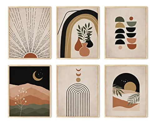 Haus And Hues Boho Framed Art Set De 6 - Decoración De Pared 0