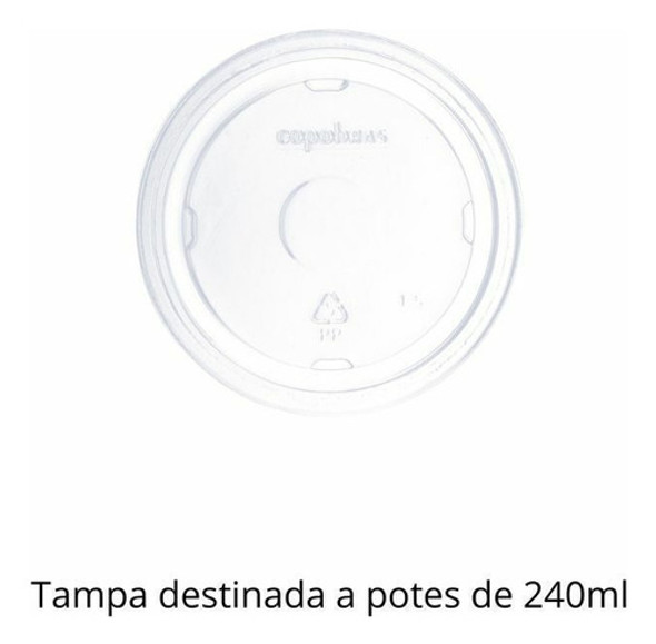 Tampa Plástica 240ml Transparente Pp - Tct-240 1