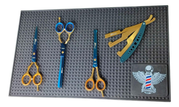 Tapete Antiderrapante Preto Bancada Barbeiro 25x42 Cod 922 0