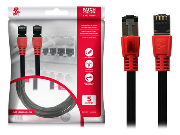 Patch Cord Cat7 F/utp 5 Mt 10gbps 600mhz Alta Velocidade 1
