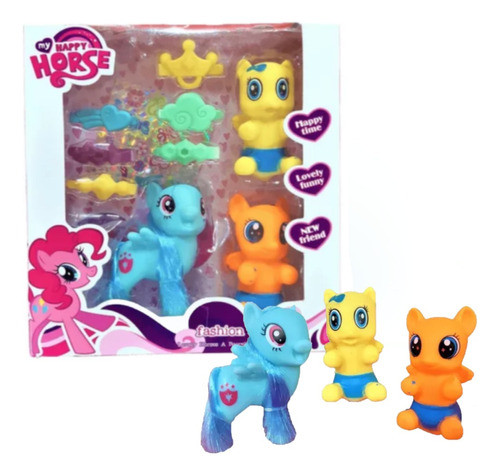 Set X3 Con Accesorios Ponys My Happy Horse.. En Magimundo !! 0