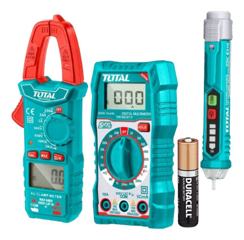 Kit Electricista Detector Voltaje+pinza Digital+multímetro 0