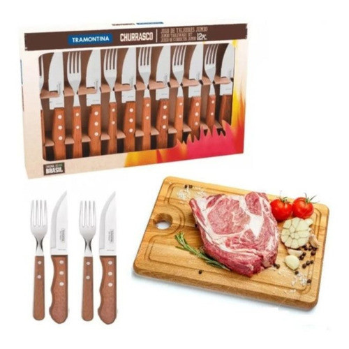 Juego De Cubiertos Asado Tramontina Jumbo 12 Piezas Kirkor 1