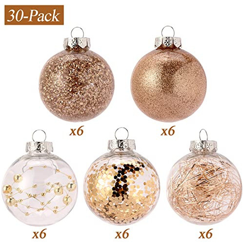30 Bolas Para Arbol De Navidad Gvanca Dorado 6cm 1