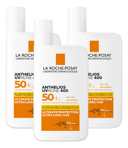Kit Anthelios Uv Mune Fps50+ Ultra Fluido Sin Color 50ml X3u 0