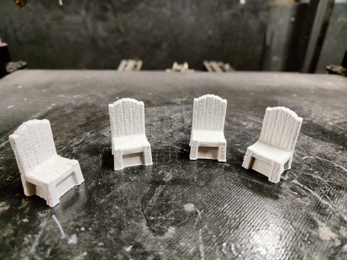 Pack De 4 Sillas, Escala 1/35, Color Blanco 1